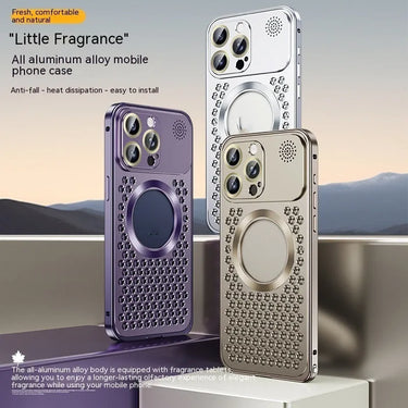 Phone Case Aromatherapy Shell Metal Mesh Lens Magnetic